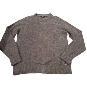 Quince Grey Marled Crew Neck alpaca Merino Wool‎ Blend Sweater Women's M